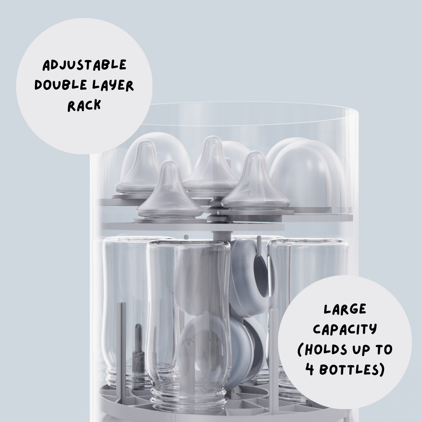 3-in-1 Baby Bottle Care System: Washes, Sterilizes + Dries